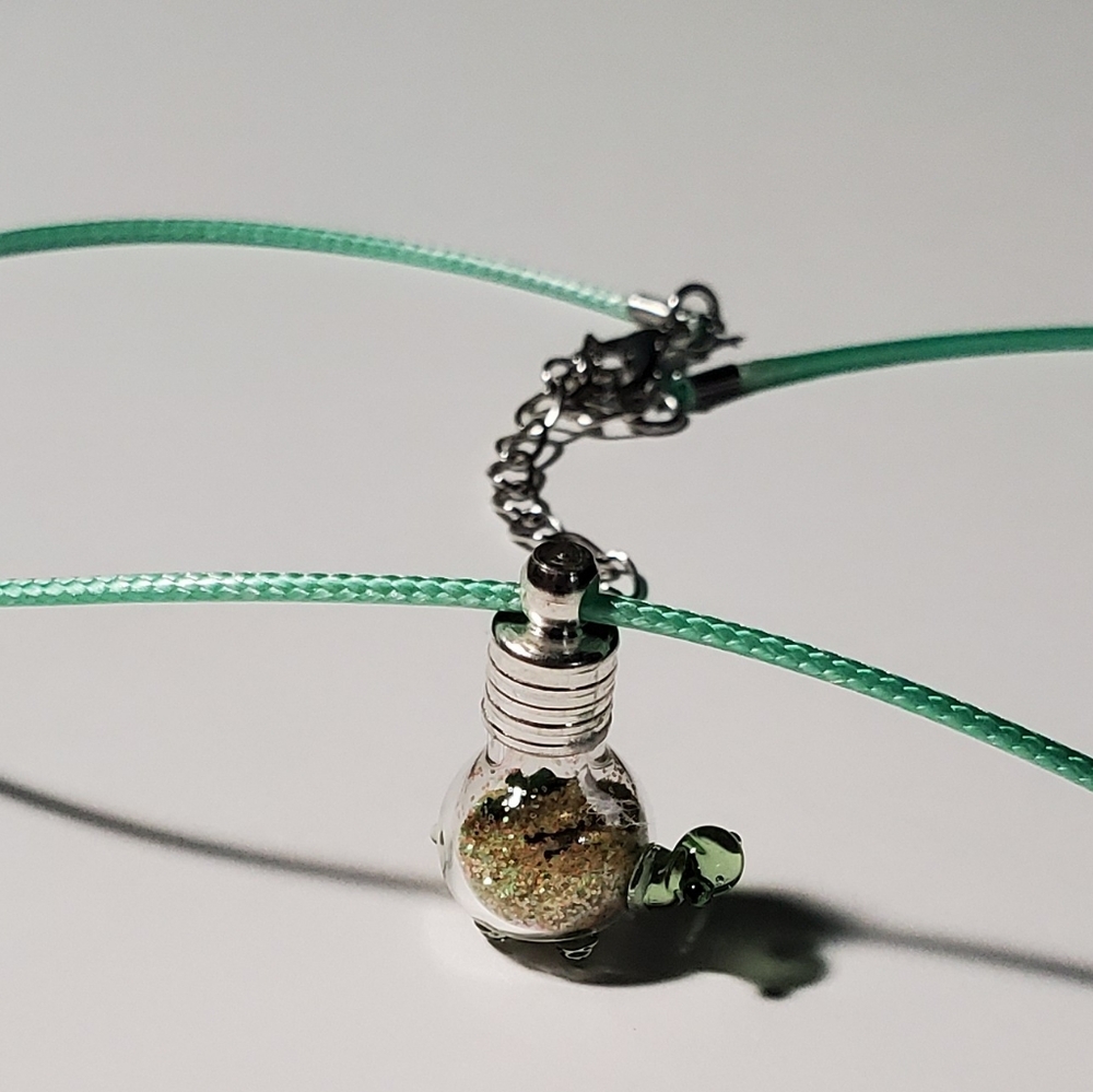 Turtle Shaped Glitter Necklace